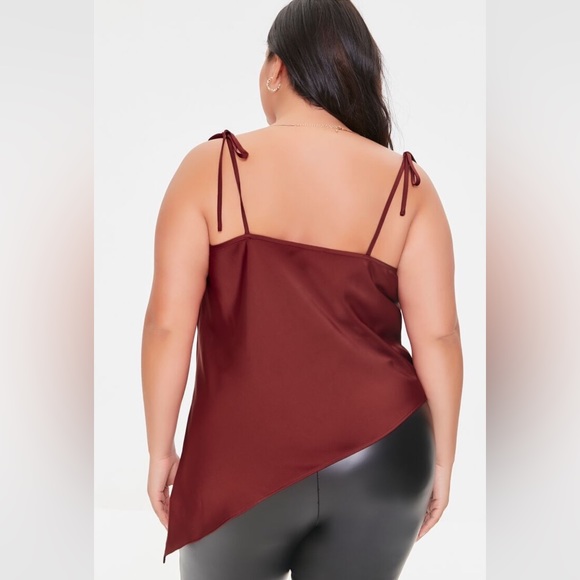 Forever 21+ Satin Tie Top Asymmetrical Cami - Picture 4 of 10